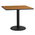 Flash Furniture 36'' Square Laminate Table Top with 24'' Round Table Height Base
