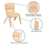Chaise d'école empilable en plastique Emma et Oliver, lot de 4, hauteur d'assise 30,5 cm - Chaise pour enfants