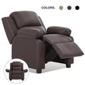 Costway Deluxe Padded Kids Sofa Armchair Recliner Headrest Children w/ Storage Arm Brown