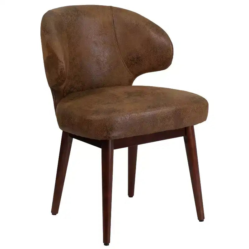 Merrick Lane Upholstered Accent Chair with Walnut Legs