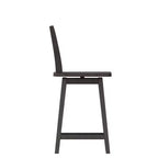 Tabouret de salle à manger pivotant Emma and Oliver Wooden Modern Farmhouse avec dossier décoratif sculpté
