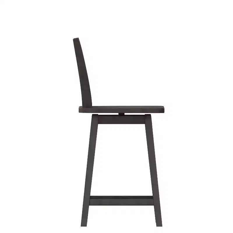 Tabouret de salle à manger pivotant Emma and Oliver Wooden Modern Farmhouse avec dossier décoratif sculpté