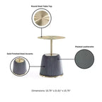 Manhattan Comfort Lot de 2 tables d'appoint rembourrées en similicuir moderne Anderson