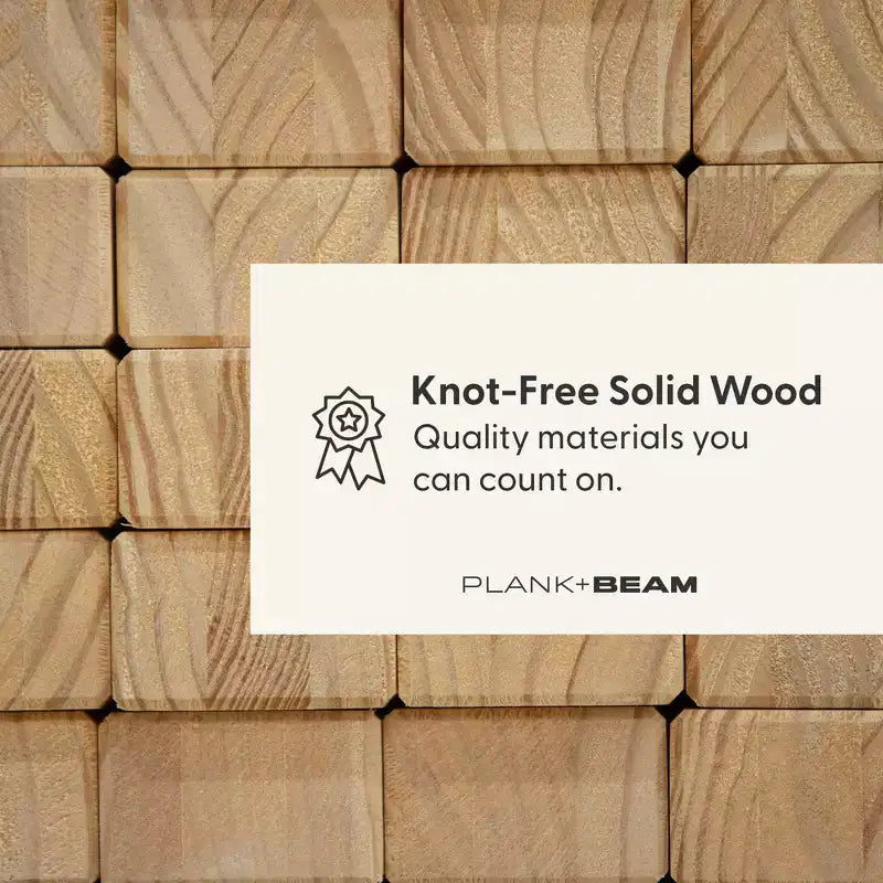 Cadre de lit double scandinave Plank+Beam avec tête de lit, plateforme de lit en bois massif pour adultes