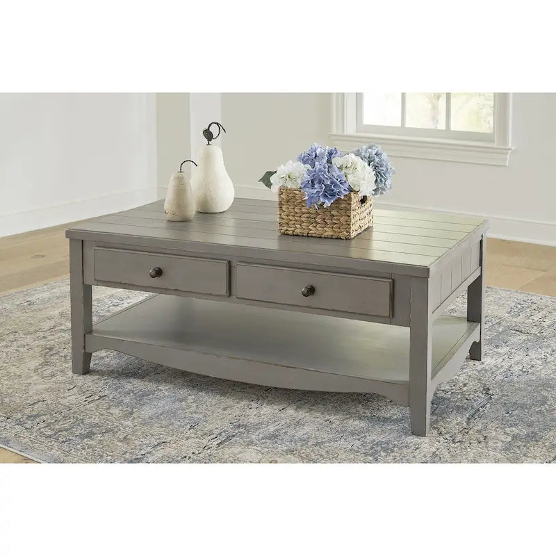 Signature Design by Ashley Charina Antique Gray Rectangular Coffee Table - 50W x 30D x 20H