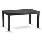 Table de salle à manger avec table de cuisine rectangulaire et chaises de salle à manger, noir