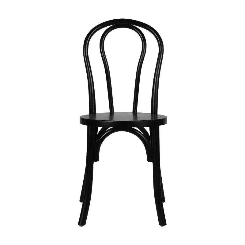 Flash Furniture Betsy Chaise de salle à manger empilable en bois massif de style Thonet de qualité commerciale – Lot de 2