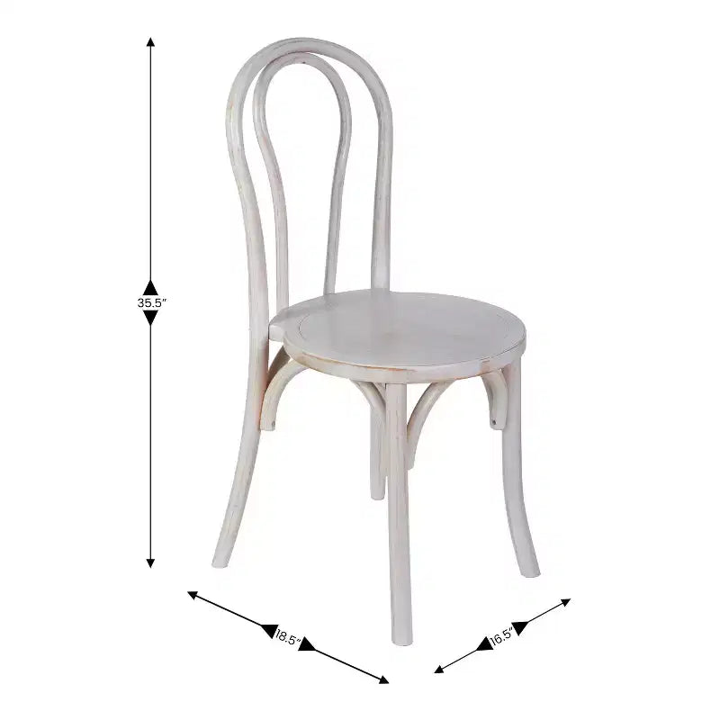 Flash Furniture Betsy Chaise de salle à manger empilable en bois massif de style Thonet de qualité commerciale – Lot de 2