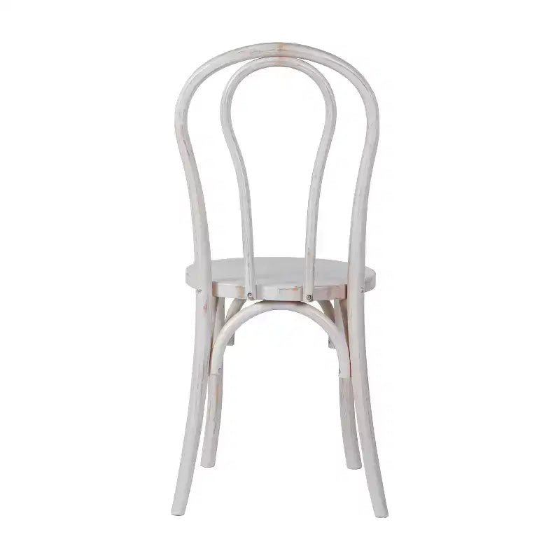 Flash Furniture Betsy Chaise de salle à manger empilable en bois massif de style Thonet de qualité commerciale – Lot de 2