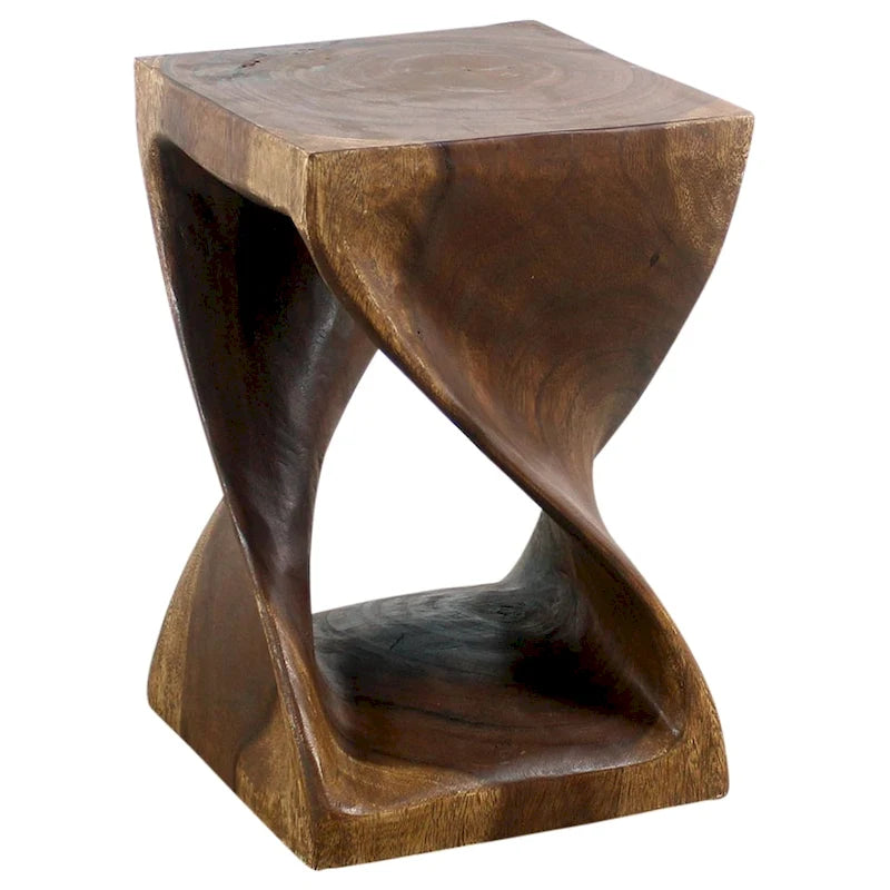 Haussmann Original Wood Twist Stool 12 X 12 X 18 In High Walnut Oil - 12 x 12 x 18