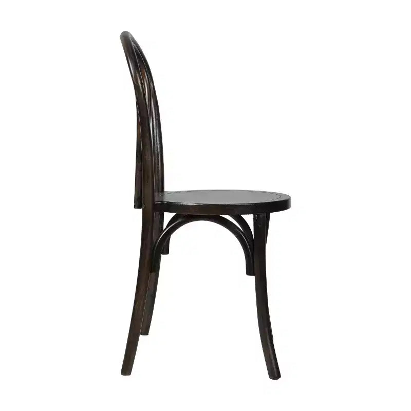 Chaise de salle à manger Merrick Lane en bois massif style Thonet, empilable, avec finition élégante