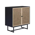 Nathan James Set of 3 Kova Rattan Console Table with Doors