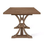 Christopher Knight Home Lorin 78.74 Table à Manger Rectangulaire Extensible Rustique sur Piédestal en Bois d'Hévéa