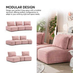 HOMES: Inside + Out Fauteuil sans accoudoirs modulaire moderne Povoa en chenille avec dossier extensible